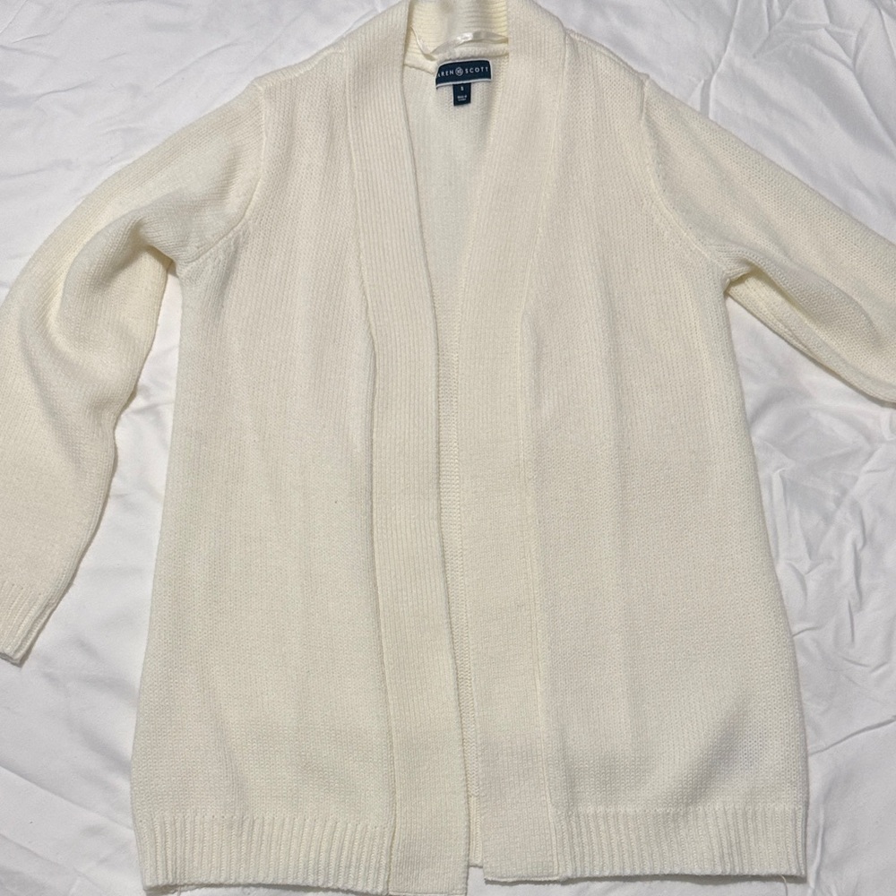 Karen Scott Women's Cream Cardigan Sweater